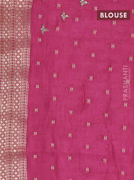 Banarasi silk saree onion pink with allover zari woven brocade weaves and embroidery pallu & zari woven butta border