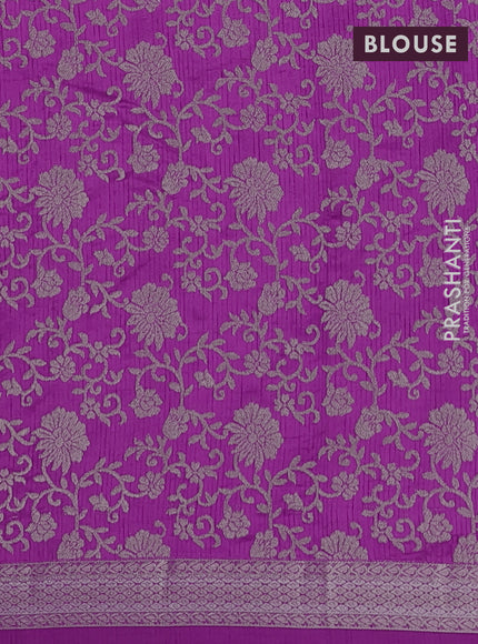 Semi raw silk saree purple with zari woven buttas and zari woven border