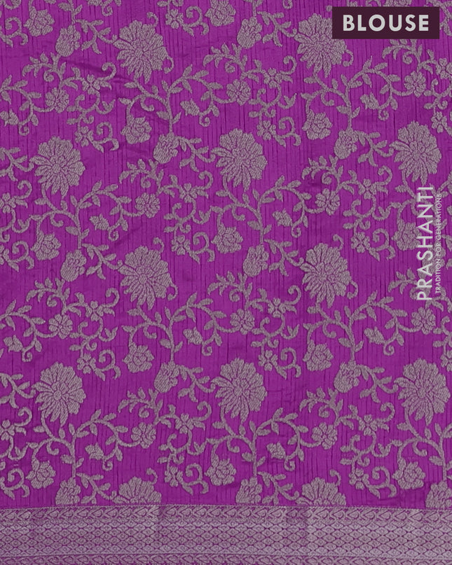 Semi raw silk saree purple with zari woven buttas and zari woven border