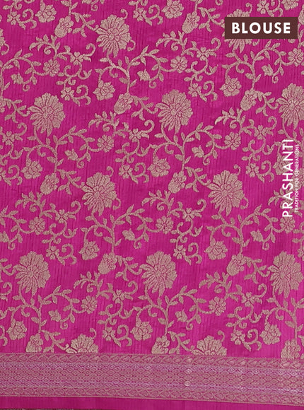 Semi raw silk saree pink with zari woven buttas and zari woven border