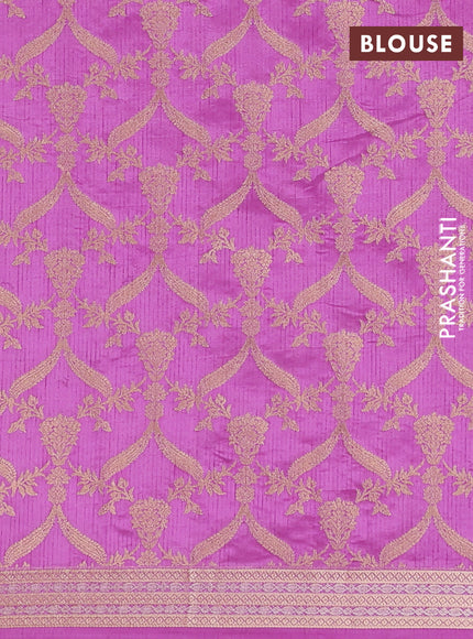 Semi raw silk saree lavender with zari woven buttas and zari woven border