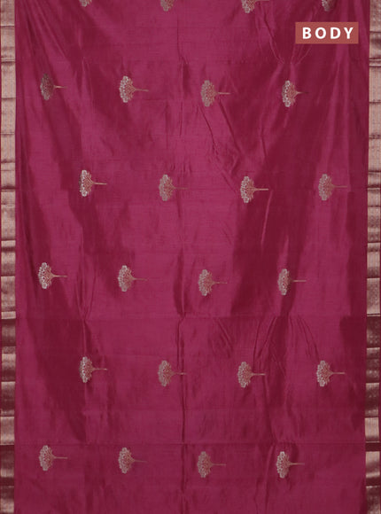Semi raw silk saree mauve pink with zari woven buttas and zari woven border