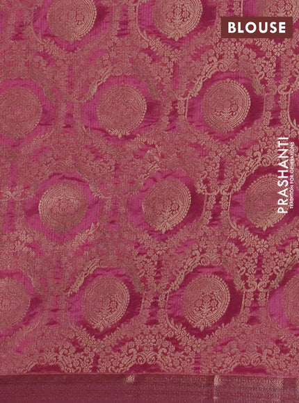 Semi raw silk saree mauve pink with zari woven buttas and zari woven border