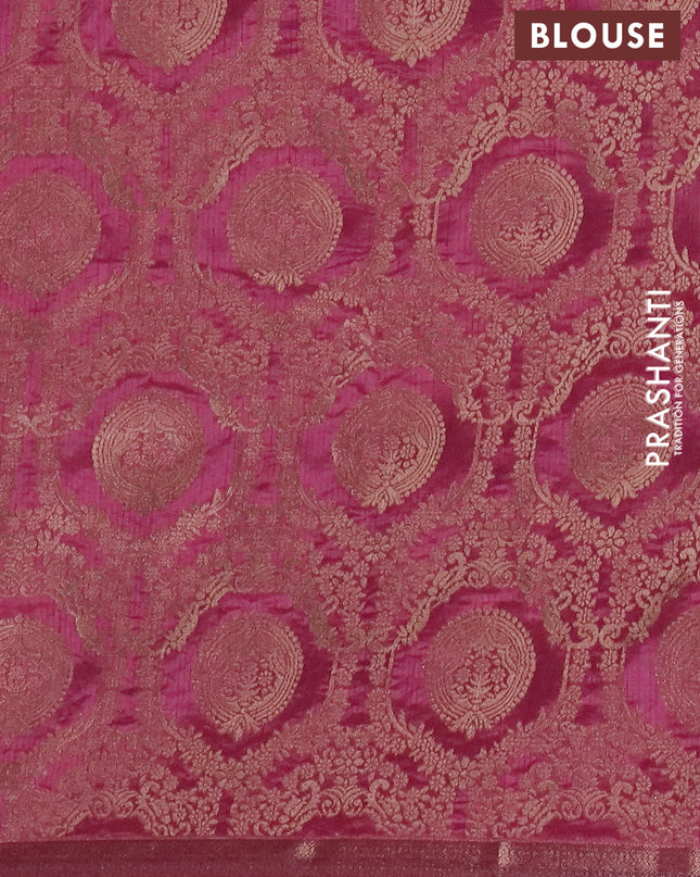 Semi raw silk saree mauve pink with zari woven buttas and zari woven border