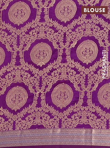Semi raw silk saree purple with zari woven buttas and zari woven border