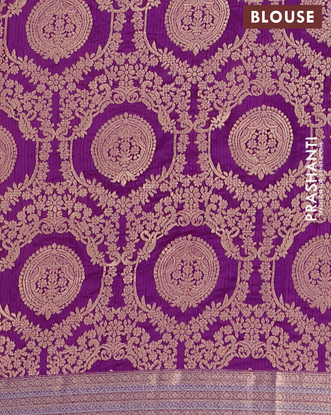 Semi raw silk saree purple with zari woven buttas and zari woven border