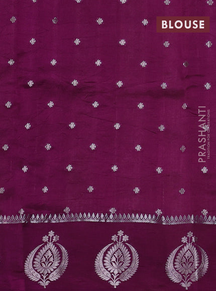 Banarasi poona silk saree fluorescent green and purple with allover thread & zari weaves and zari woven butta border