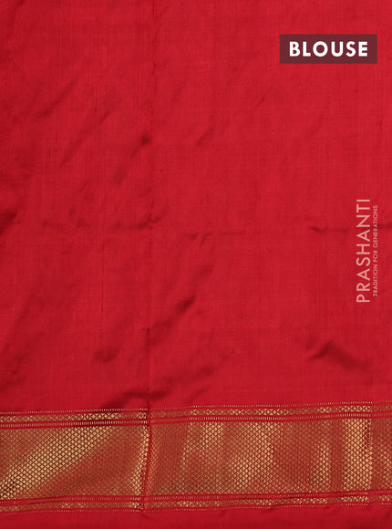 Pochampally silk saree red shade and red with allover ikat weaves and zari woven border