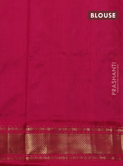 Pochampally silk saree blue and pink with allover ikat weaves and zari woven border