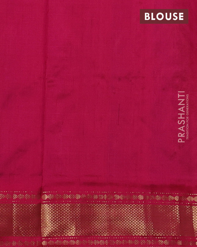Pochampally silk saree blue and pink with allover ikat weaves and zari woven border