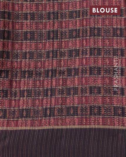 Semi tussar saree mauve pink and coffee brown with allover zari weaves and rettapet zari woven border