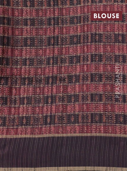 Semi tussar saree mauve pink and coffee brown with allover zari weaves and rettapet zari woven border