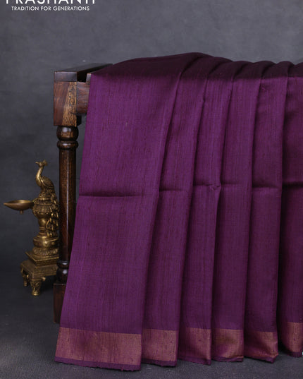 Pure dupion silk saree wine shade and beige with plain body and madhubani printed pallu