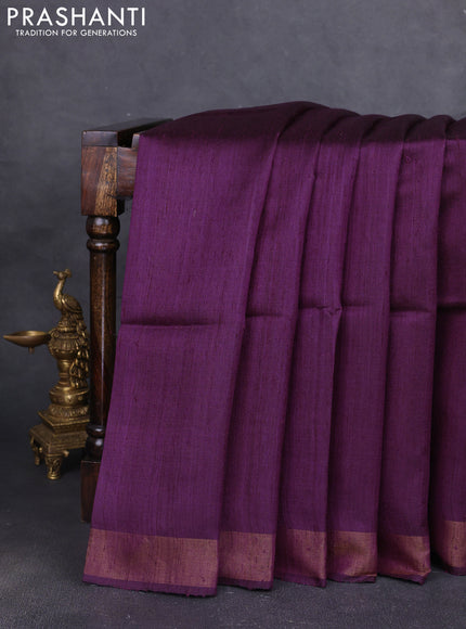 Pure dupion silk saree wine shade and beige with plain body and madhubani printed pallu