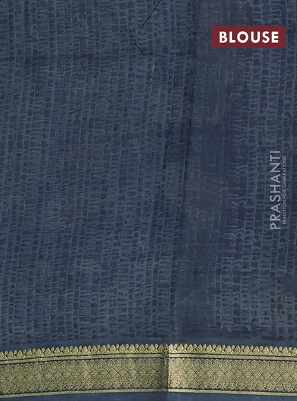 Pure printed silk saree brown and grey with allover kalamkari prints and zari woven border