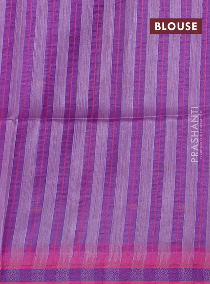 Munga tussar silk saree lavender and pink with thread woven geomatric buttas and organza pallu