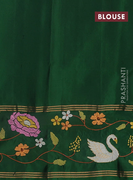 Pure soft silk saree purple shade and green with allover zari weaves and zari woven embroidery border