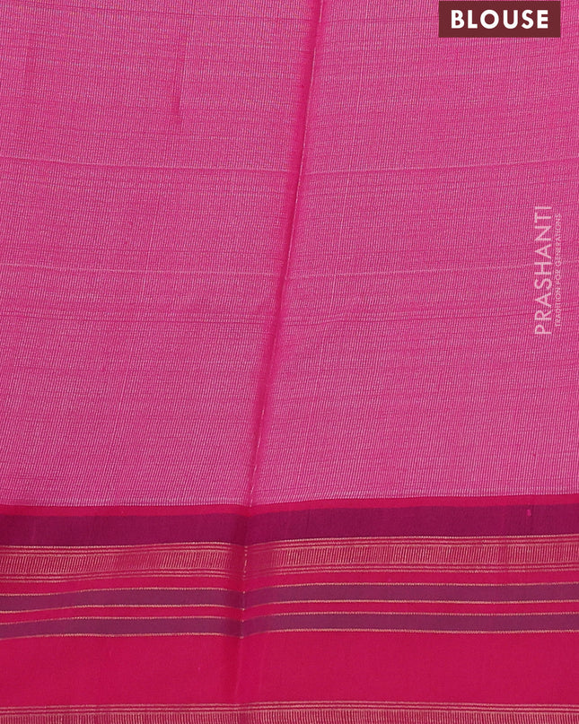 Pure tussar silk saree beige and pink with allover floral prints and temple design rettapet zari woven border
