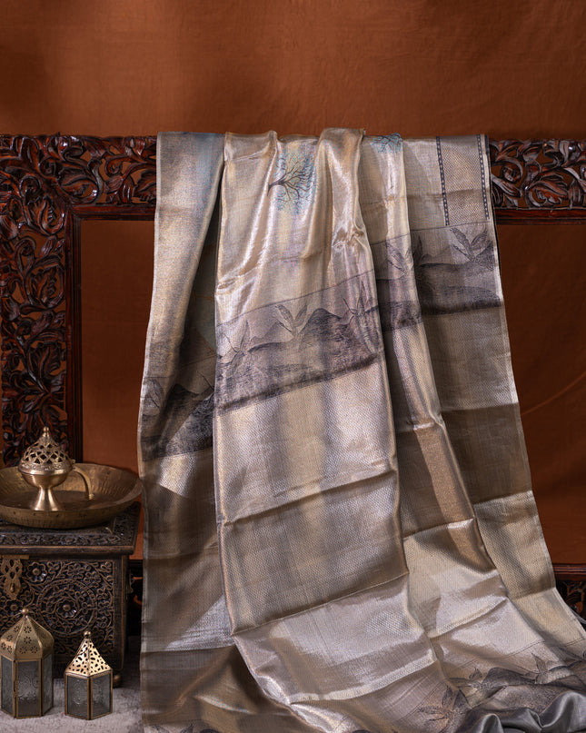 Tissue Kanchipuram Gold And With Butta Style