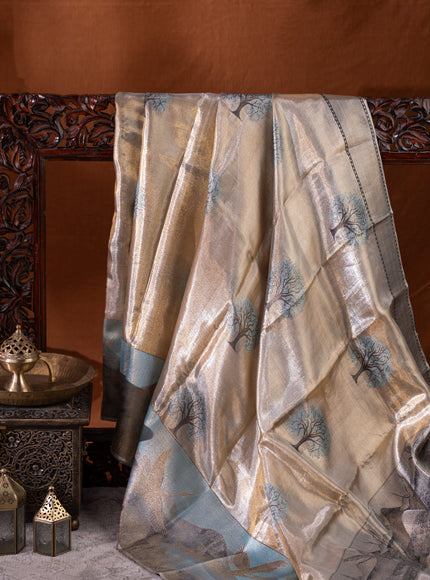 Tissue Kanchipuram Gold And With Butta Style