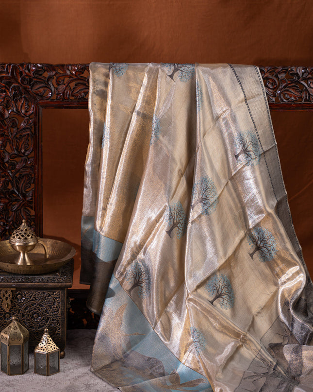 Tissue Kanchipuram Gold And With Butta Style