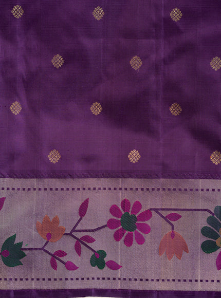 Kanchipuram Silk Violet And With Silver Brocade