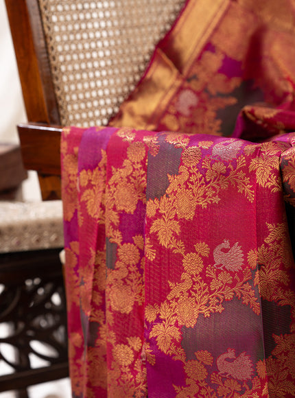Kanchipuram Silk Dark Pink And With Brocade Pattern