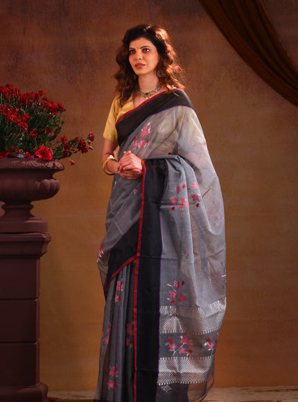 Zari Kota Grey And Black With Jamdhani Weaves
