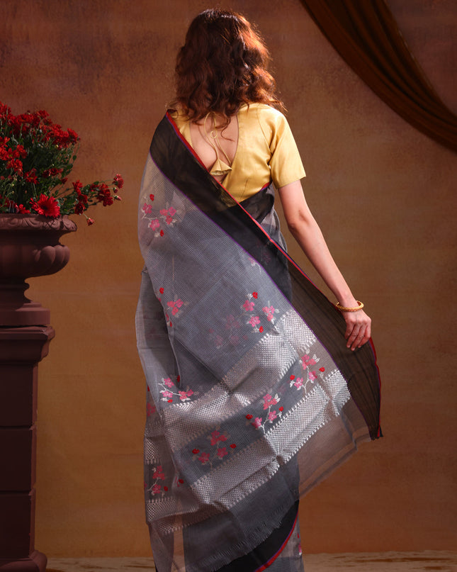 Zari Kota Grey And Black With Jamdhani Weaves