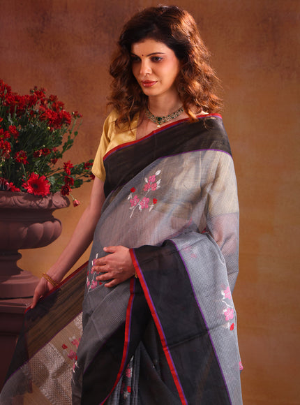 Zari Kota Grey And Black With Jamdhani Weaves