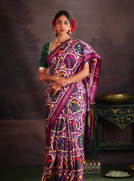 Patan Patola Deep Violet And  Silk Saree