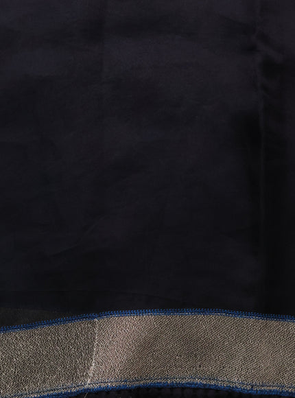 Black Organza Silk Saree With Allover Embroidery & Rich Border