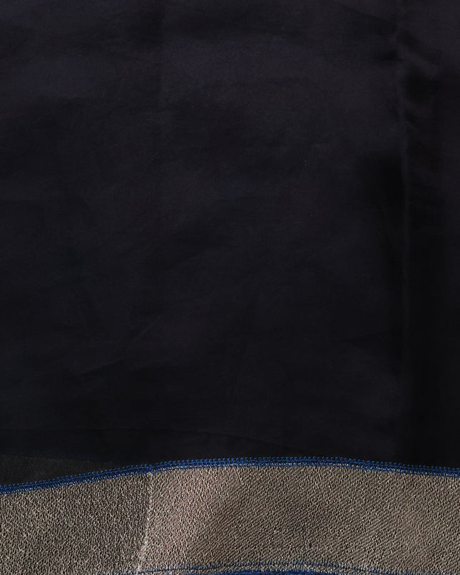 Black Organza Silk Saree With Allover Embroidery & Rich Border