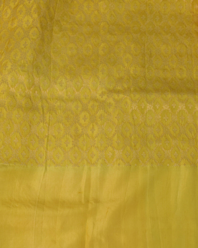 Beige -Pink Pure Banarasi Kora Silk Saree With Zari Buttas & Rich Zari Border