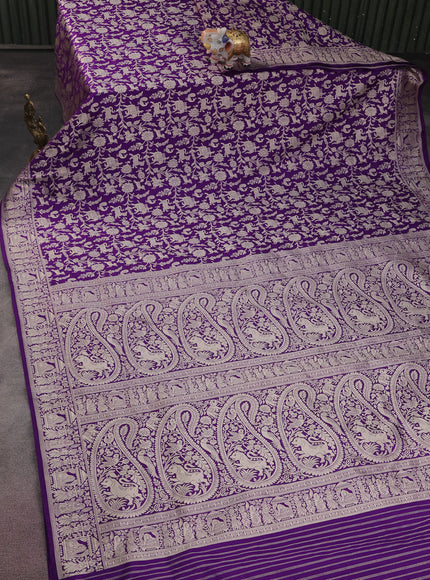Violet Pure Banarasi Silk Saree