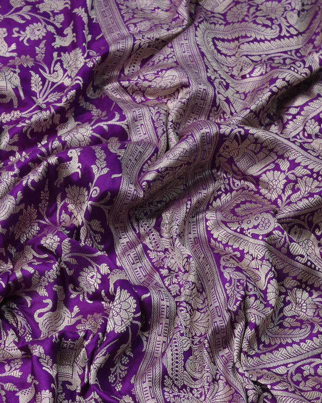 Violet Pure Banarasi Silk Saree