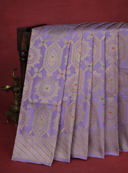 Pastel Lavender Pure Banarasi Silk Saree
