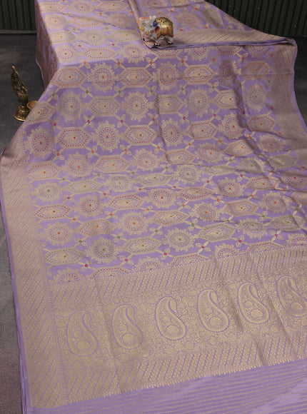 Pastel Lavender Pure Banarasi Silk Saree
