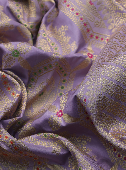 Pastel Lavender Pure Banarasi Silk Saree