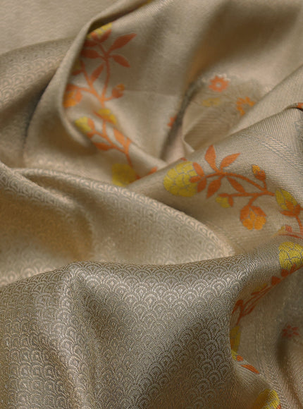 Beige Pure Banarasi Silk Saree