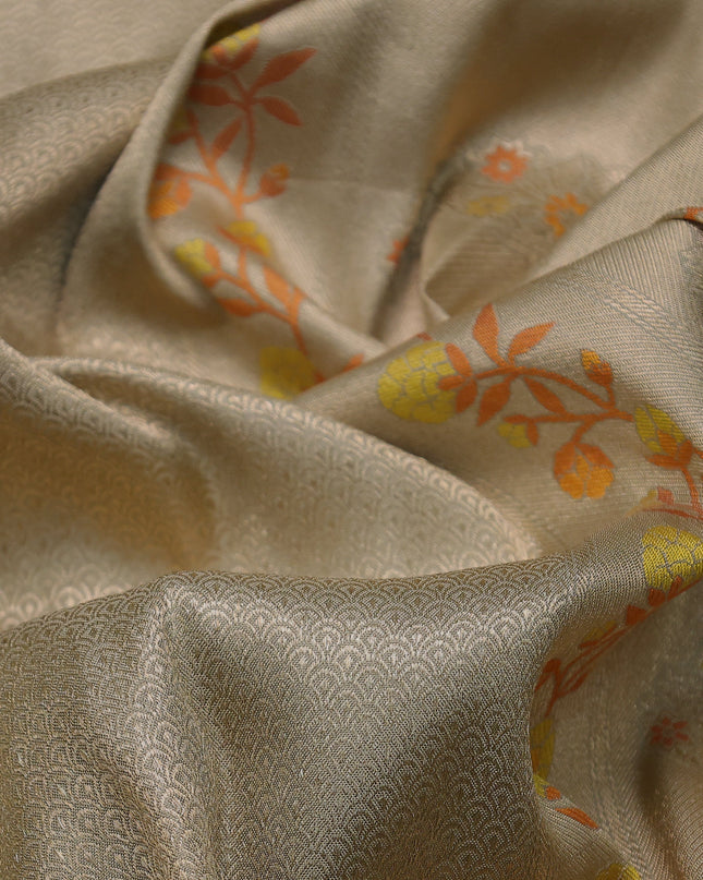 Beige Pure Banarasi Silk Saree