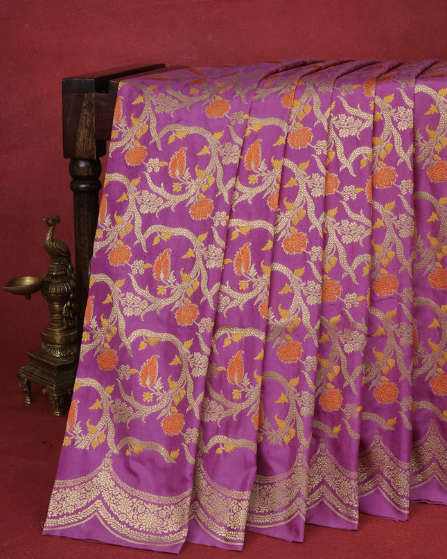 Mauve Pink Pure Banarasi Silk Saree