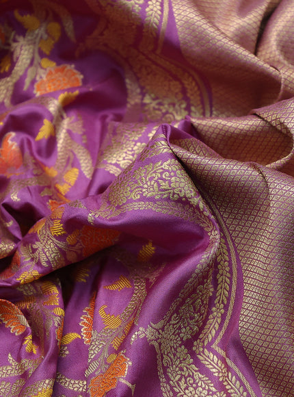 Mauve Pink Pure Banarasi Silk Saree