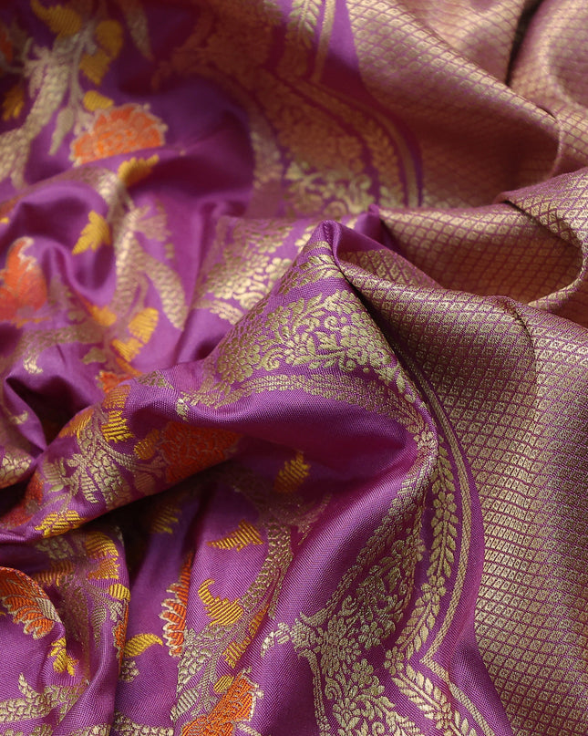 Mauve Pink Pure Banarasi Silk Saree