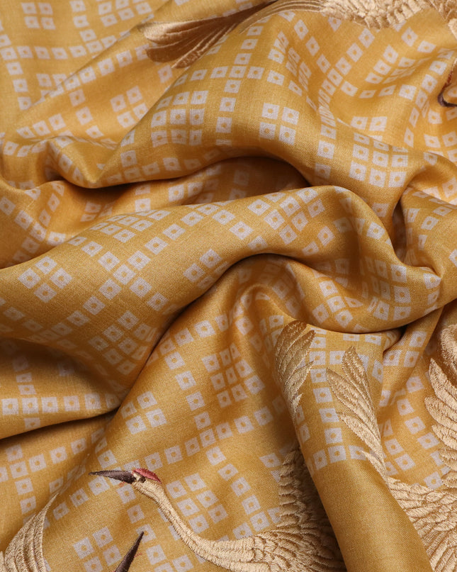 Yellow Pure Tussar Silk Saree