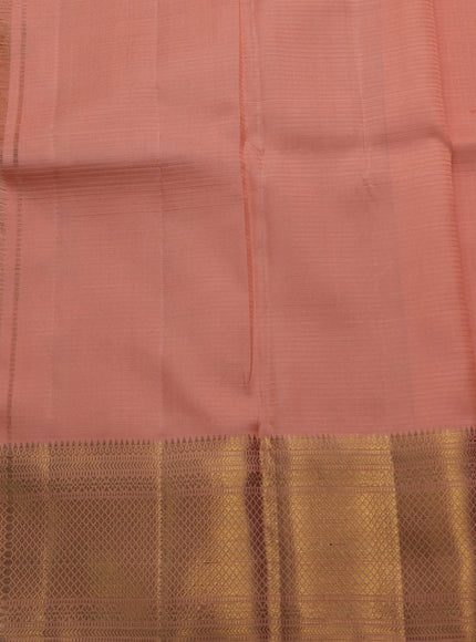 Peach Shade Pure Kanchipuram Kota Saree