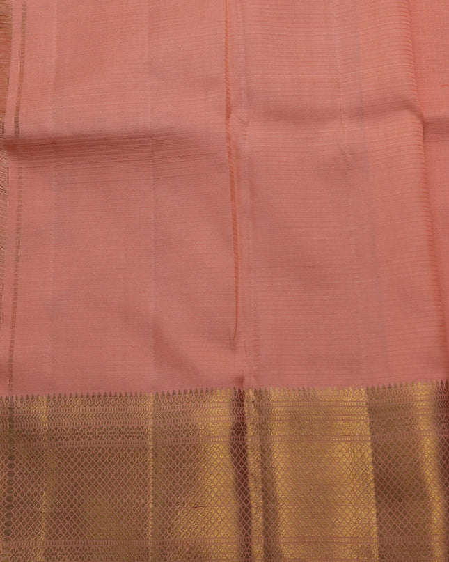 Peach Shade Pure Kanchipuram Kota Saree