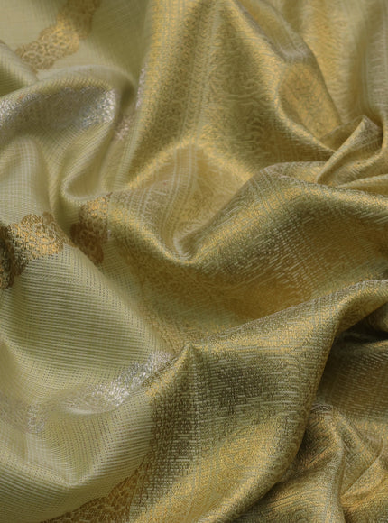 Pista Green Pure Kanchipuram Kota Saree
