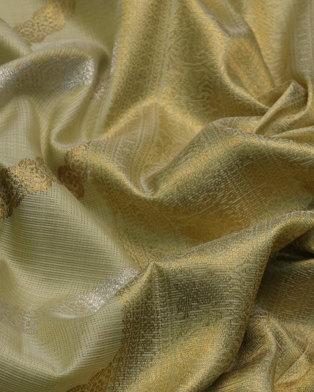 Pista Green Pure Kanchipuram Kota Saree