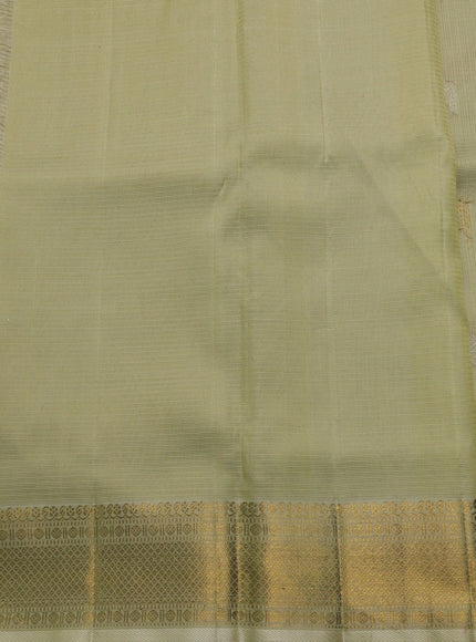 Pista Green Pure Kanchipuram Kota Saree